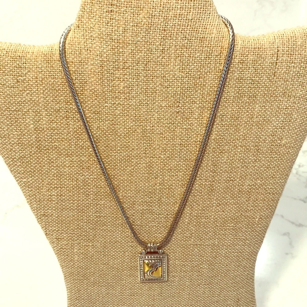 Brighton retired 2 tone heart pendant necklace